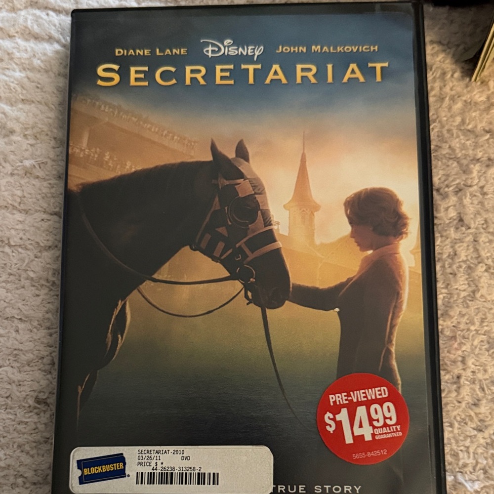 Disney Secretariat DVD with Black and Gold Cover